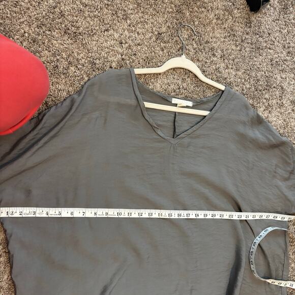 Becasa Gray Slouchy Pullover Tunic Top Boho OS Lagenlook Natural Essential - Picture 9 of 9